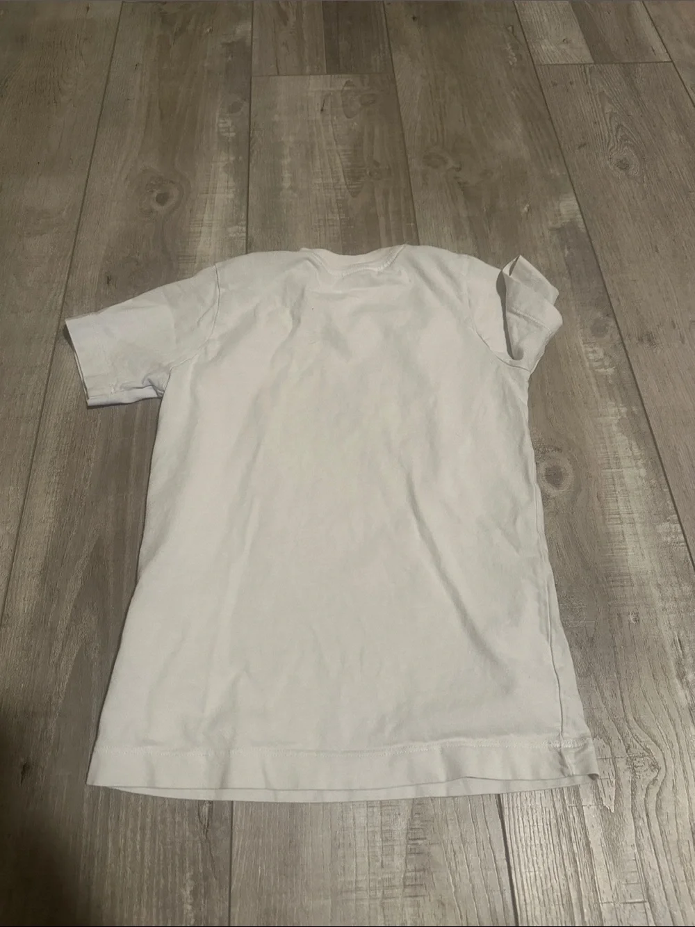 Nike White Short Sleeve Tee with Green & Orange Graphic Panel